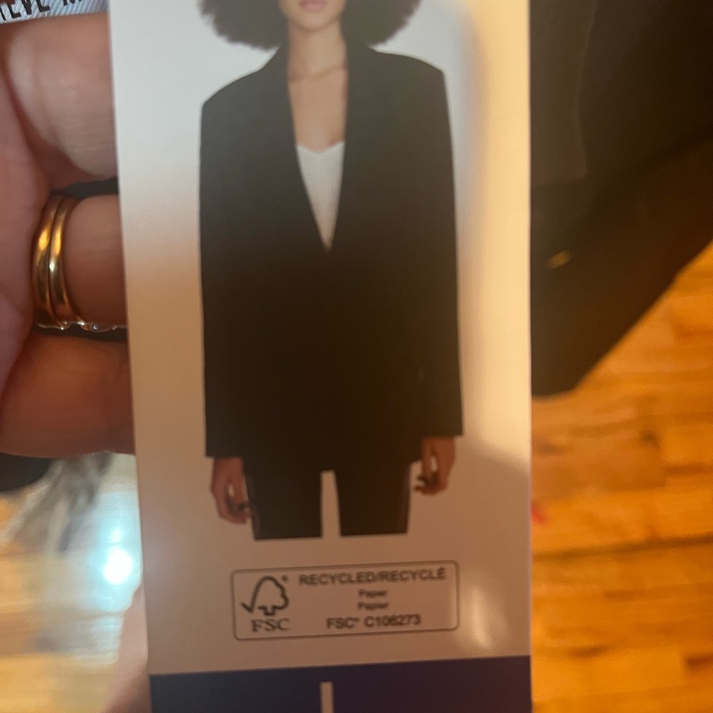 Steve Madden Black Blazer with Notched Lapels - Picture 3 of 4
